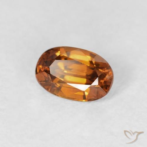 Zircão Laranja Médio Natural 0.80ct, oval, VS
