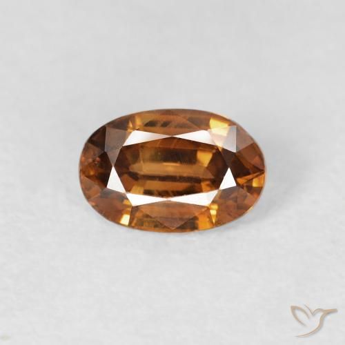 0.77ct Natural laranja marrom Zircão, oval, VS