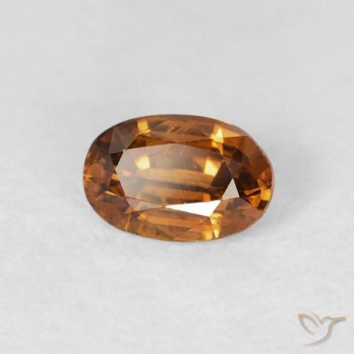 Zircão laranja marrom Natural 0.77ct, oval, VS