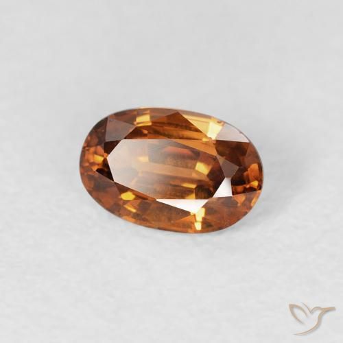 Zircão Laranja Profundo Natural 0.72ct, oval, VS