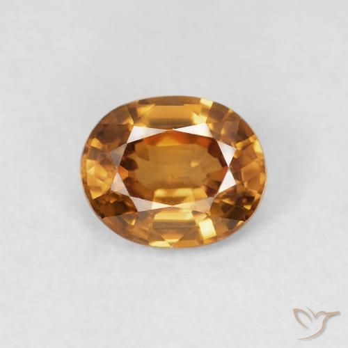 0.94ct Natural laranja marrom Zircão, oval, VVS-VS