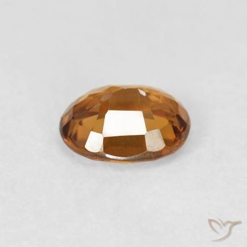 Zircão laranja marrom Natural 0.94ct, oval, VVS-VS