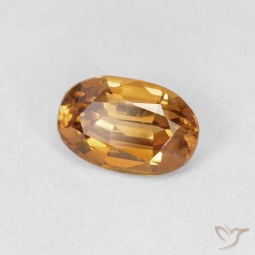 Zircão Laranja Médio Natural 0.89ct, oval, VVS-VS