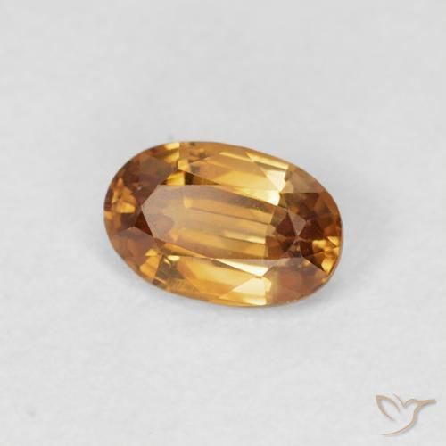Zircão Laranja Médio Natural 0.73ct, oval, VVS-VS