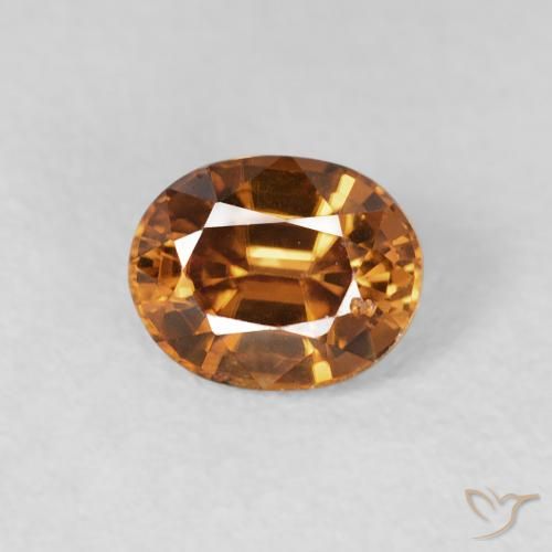 0.99ct Natural Laranja Médio Zircão, oval, VS