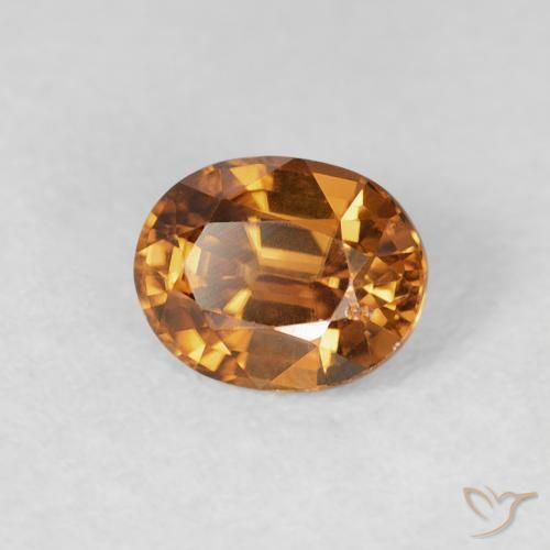 Zircão Laranja Médio Natural 0.99ct, oval, VS