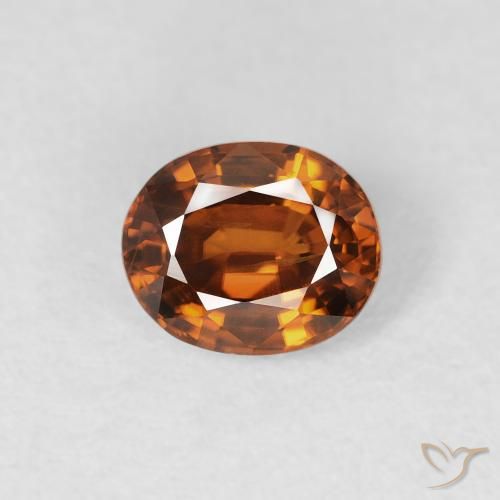1.04ct Natural Medium Dark-Orange Zircão, oval, VS