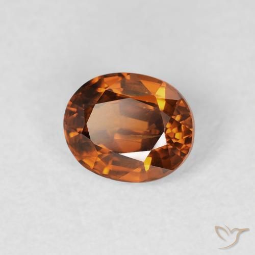 Zircão Medium Dark-Orange Natural 1.04ct, oval, VS