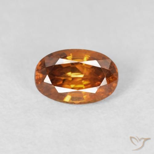 0.80ct Natural Medium Dark-Orange Zircão, oval, VS