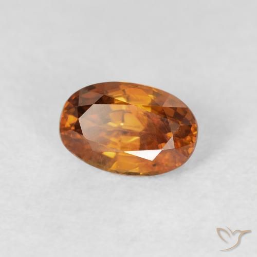 Zircão Medium Dark-Orange Natural 0.80ct, oval, VS