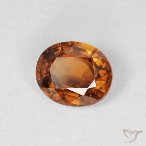 Zircão Laranja Profundo Natural 0.88ct, oval, VS