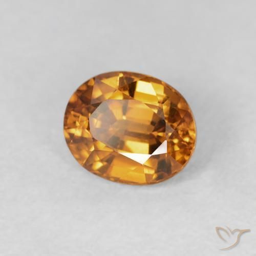 Zircão Laranja Profundo Natural 1.09ct, oval, VS