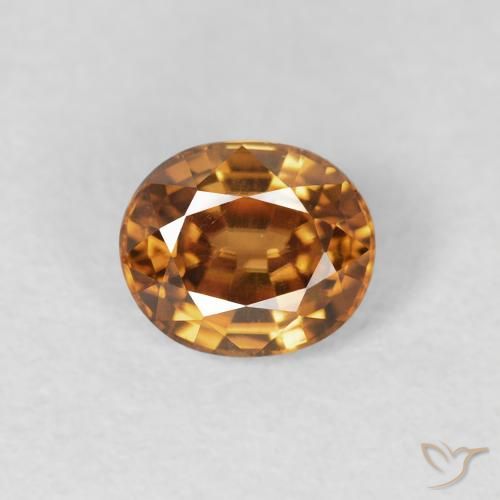 0.94ct Natural Laranja Médio Zircão, oval, VS