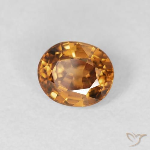 Zircão Laranja Médio Natural 0.94ct, oval, VS
