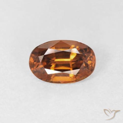 0.77ct Natural Laranja Profundo Zircão, oval, VVS