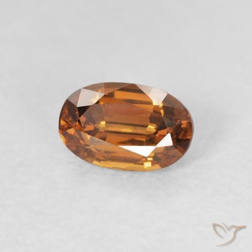Zircão terra laranja Natural 0.79ct, oval, VVS