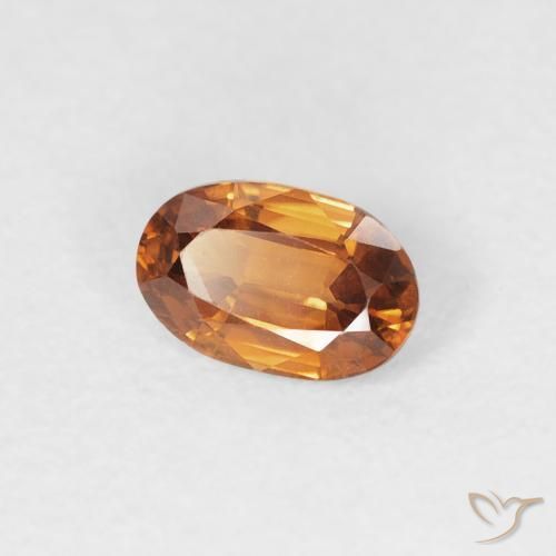 Zircão Laranja Profundo Natural 0.64ct, oval, VVS