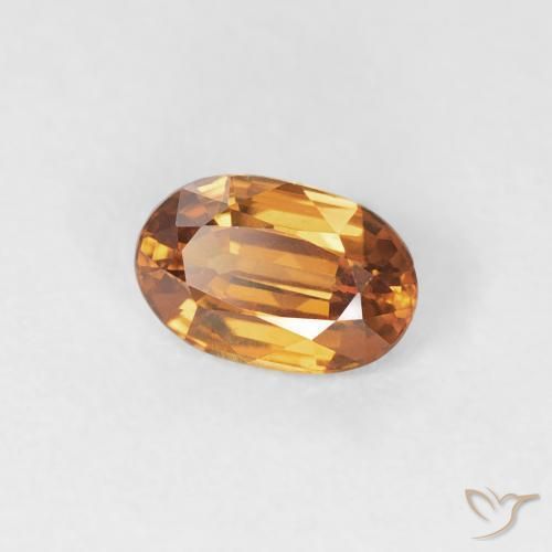 Zircão Laranja Médio Natural 0.66ct, oval, VVS