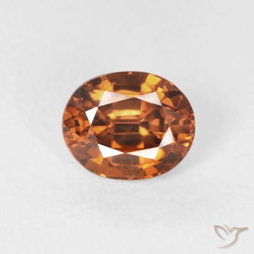 1.08ct Natural terra laranja Zircão, oval, VVS