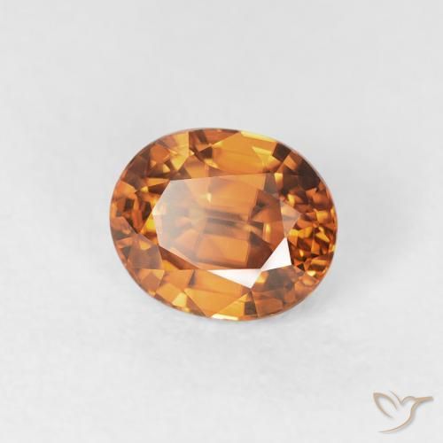 Zircão terra laranja Natural 1.08ct, oval, VVS