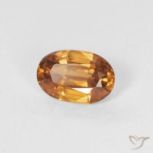 Zircão Laranja Profundo Natural 0.68ct, oval, VVS
