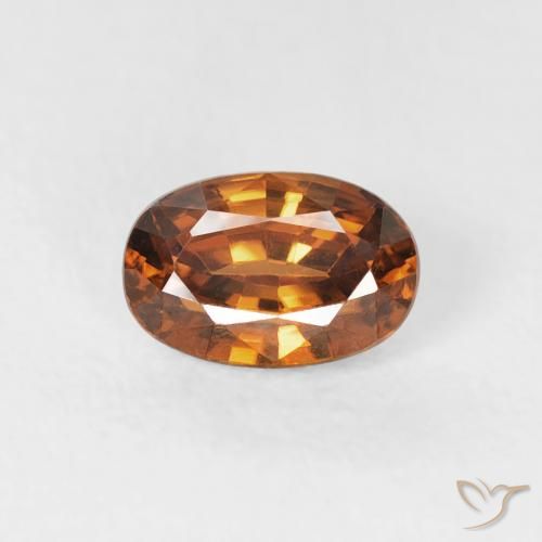 0.87ct Natural Laranja Médio Zircão, oval, VVS