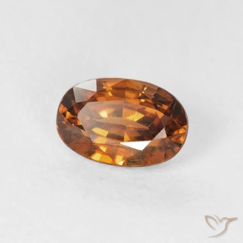 Zircão Laranja Médio Natural 0.87ct, oval, VVS