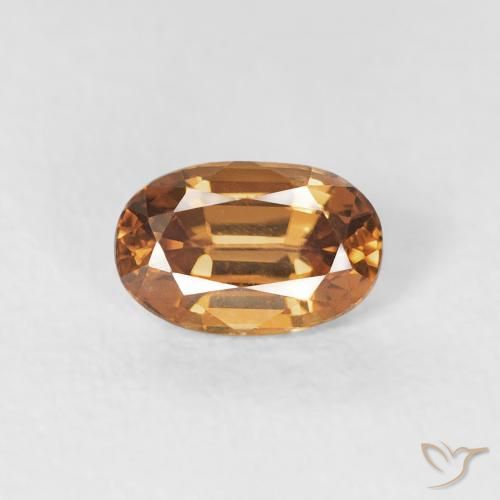 0.76ct Natural ferrugem laranja Zircão, oval, VVS