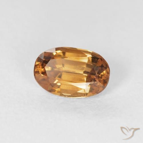 Zircão ferrugem laranja Natural 0.76ct, oval, VVS