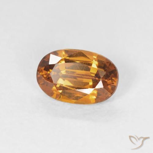 Zircão Laranja Médio Natural 0.78ct, oval, VVS