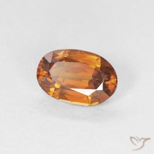 Zircão laranja marrom Natural 0.73ct, oval, VVS