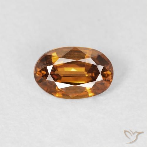 0.69ct Natural laranja marrom Zircão, oval, VVS-VS