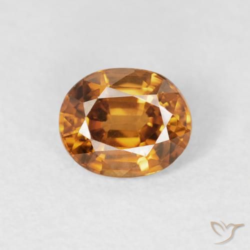 0.96ct Natural laranja marrom Zircão, oval, VVS-VS