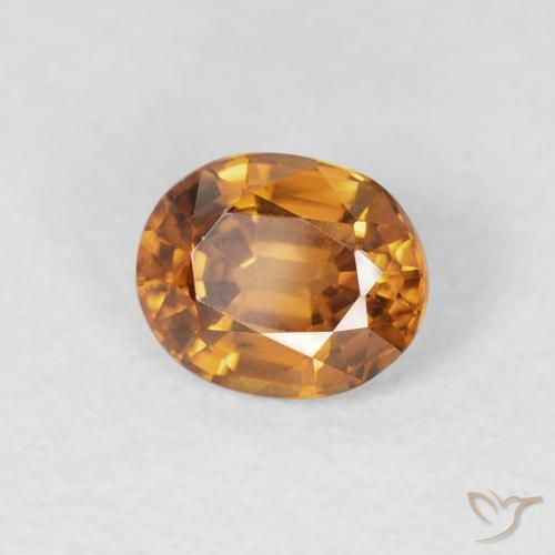 Zircão laranja marrom Natural 0.96ct, oval, VVS-VS