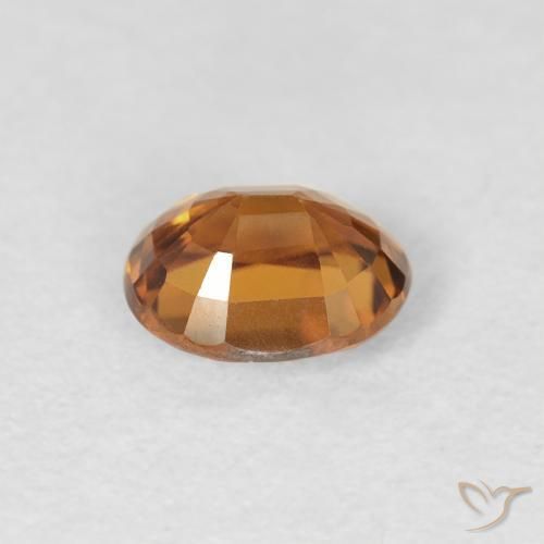 Zircão laranja marrom Natural 0.96ct, oval, VVS-VS