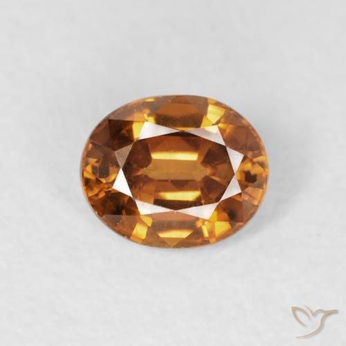1.00ct Natural Laranja Médio Zircão, oval, VVS-VS