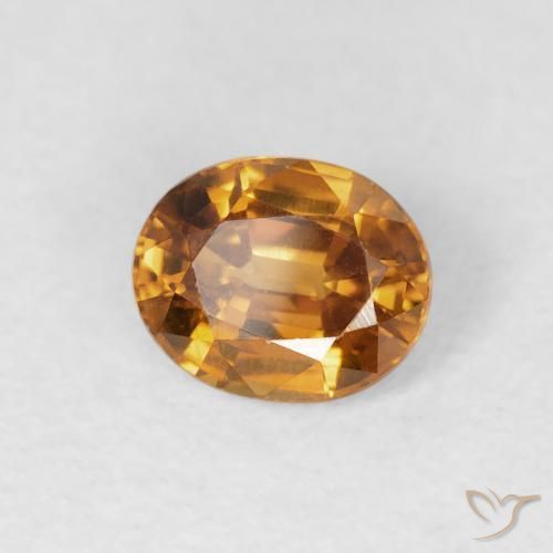 Zircão Laranja Médio Natural 1.00ct, oval, VVS-VS