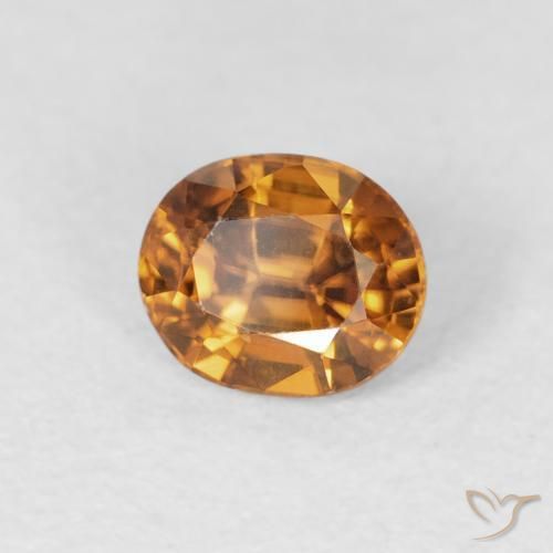 Zircão Laranja Médio Natural 1.02ct, oval, VS