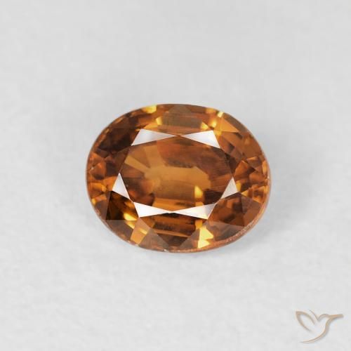 Zircão Laranja Médio Natural 0.88ct, oval, VS