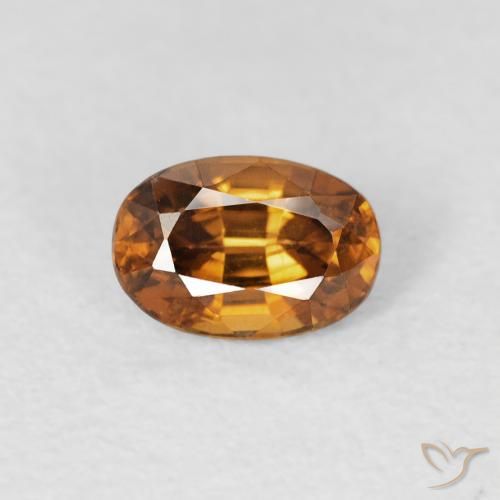 0.84ct Natural laranja marrom Zircão, oval, VS
