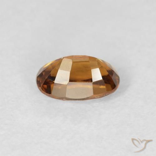 Zircão laranja marrom Natural 0.84ct, oval, VS