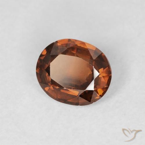 Zircão Laranja Médio Natural 0.83ct, oval, VS