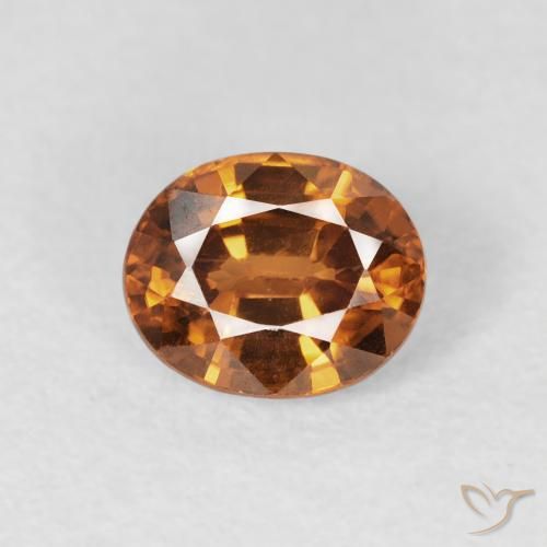 1.13ct Natural laranja marrom Zircão, oval, VS