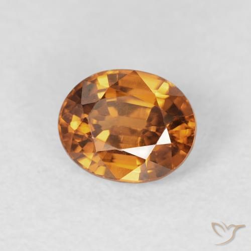 Zircão laranja marrom Natural 1.13ct, oval, VS