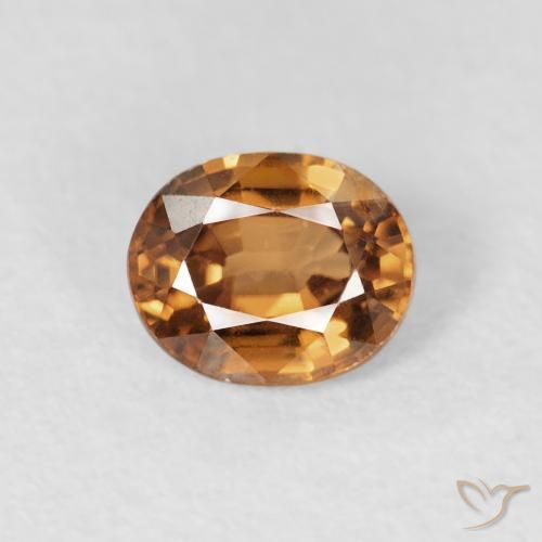 0.95ct Natural Laranja Médio Zircão, oval, VS