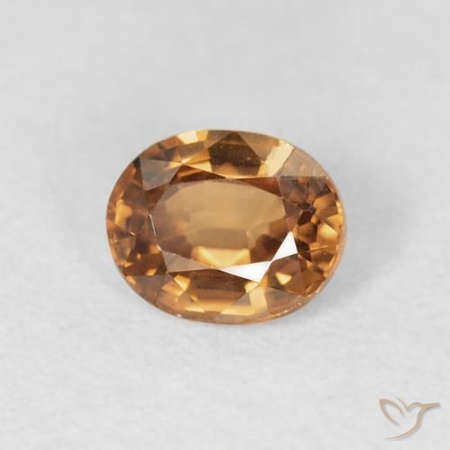 Zircão Laranja Médio Natural 0.95ct, oval, VS