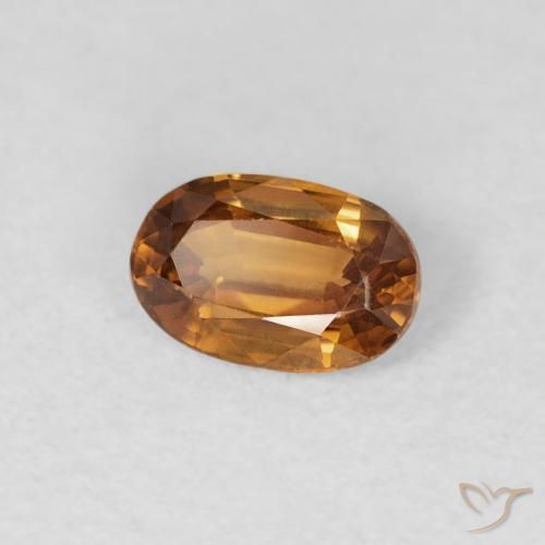 Zircão Laranja acastanhado Natural 0.70ct, oval, VVS-VS