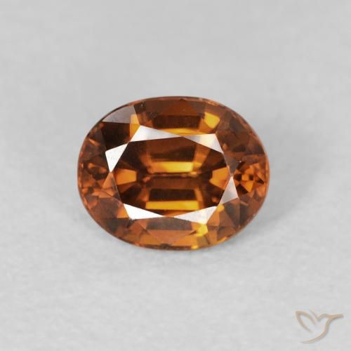 1.12ct Natural Laranja Marrom Profundo Zircão, oval, VVS-VS