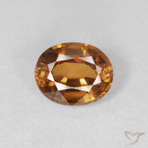 0.85ct Natural laranja marrom Zircão, oval, VVS-VS