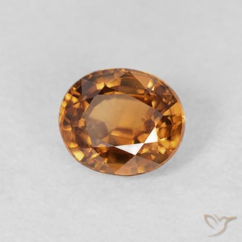 Zircão Laranja Médio Natural 1.02ct, oval, VVS-VS